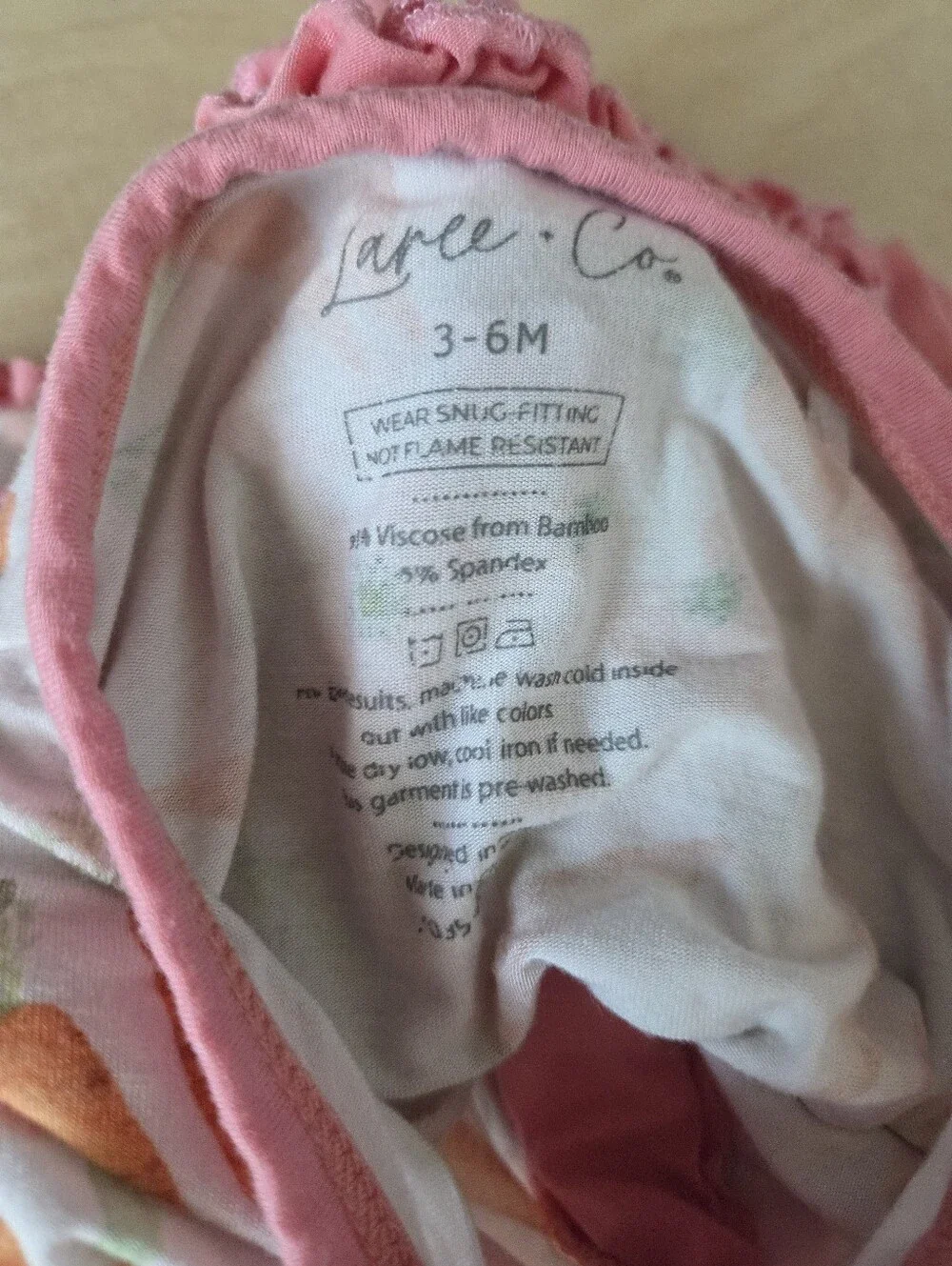 Laree And Co Pink Carrot Ruffle Bamboo Convertible Sleeper